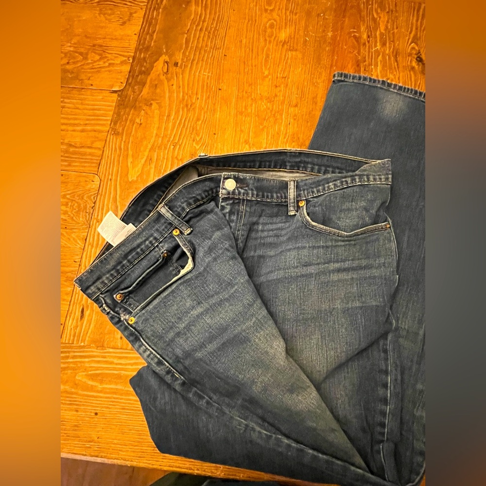 Levi’s Men’s 44x34 Dark Wash Straight Leg Jeans Classic Denim - Picture 2 of 3